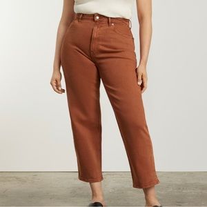 Everlane Way High Curvy Jean- brown size 34